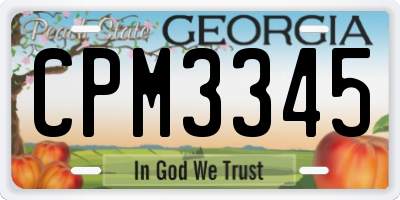 GA license plate CPM3345