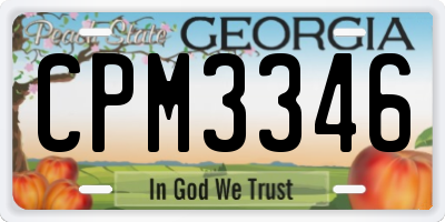 GA license plate CPM3346