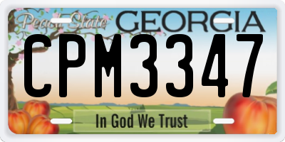 GA license plate CPM3347