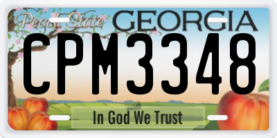 GA license plate CPM3348