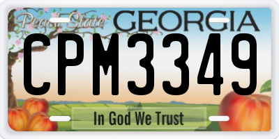 GA license plate CPM3349