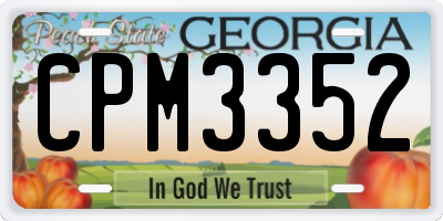 GA license plate CPM3352