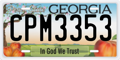 GA license plate CPM3353