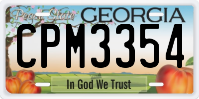 GA license plate CPM3354