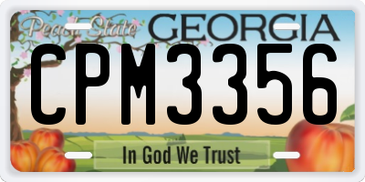 GA license plate CPM3356