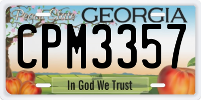 GA license plate CPM3357