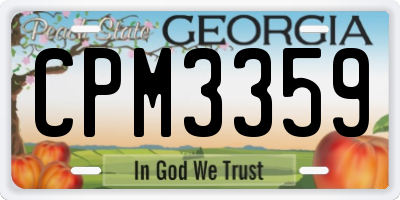 GA license plate CPM3359