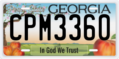 GA license plate CPM3360