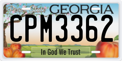 GA license plate CPM3362