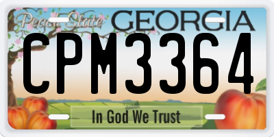 GA license plate CPM3364