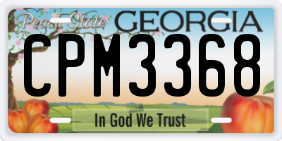 GA license plate CPM3368