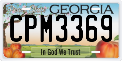 GA license plate CPM3369