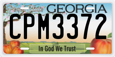 GA license plate CPM3372