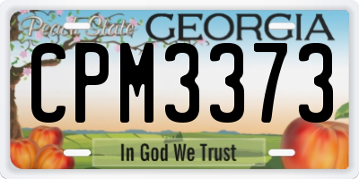 GA license plate CPM3373