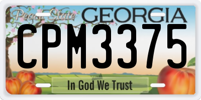GA license plate CPM3375