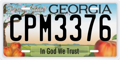 GA license plate CPM3376