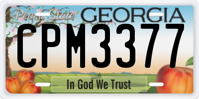 GA license plate CPM3377