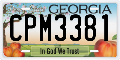 GA license plate CPM3381
