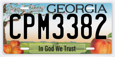 GA license plate CPM3382