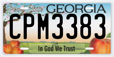 GA license plate CPM3383