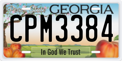GA license plate CPM3384