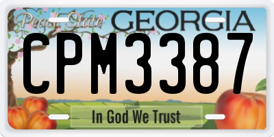 GA license plate CPM3387