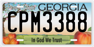 GA license plate CPM3388