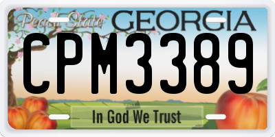 GA license plate CPM3389