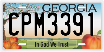 GA license plate CPM3391