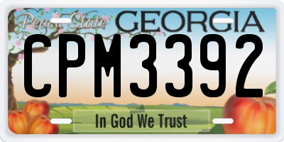 GA license plate CPM3392