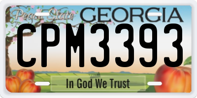 GA license plate CPM3393