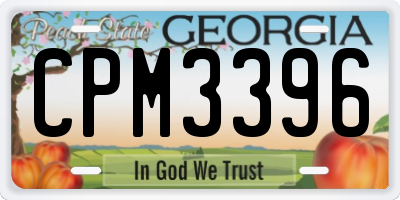 GA license plate CPM3396