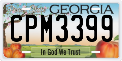GA license plate CPM3399