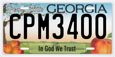 GA license plate CPM3400