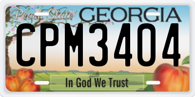 GA license plate CPM3404