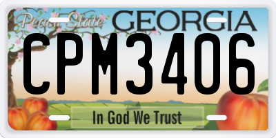 GA license plate CPM3406