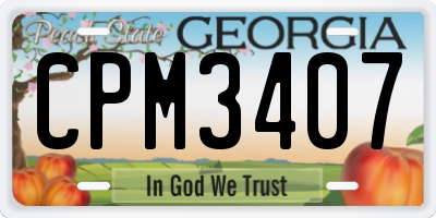GA license plate CPM3407