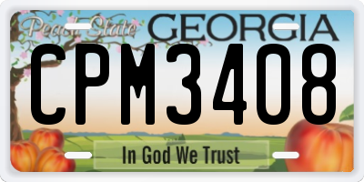 GA license plate CPM3408