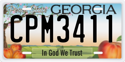 GA license plate CPM3411