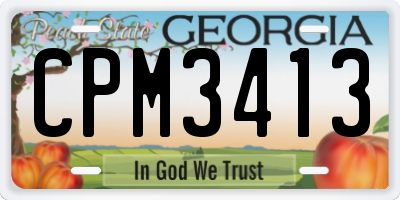 GA license plate CPM3413
