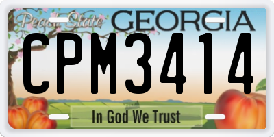 GA license plate CPM3414