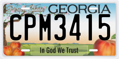 GA license plate CPM3415