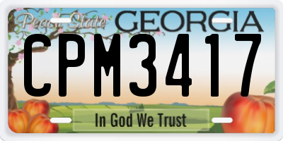 GA license plate CPM3417