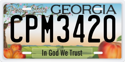 GA license plate CPM3420