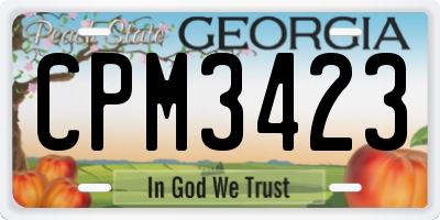 GA license plate CPM3423