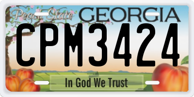 GA license plate CPM3424