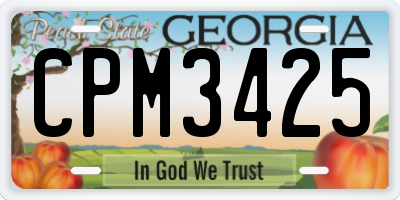 GA license plate CPM3425