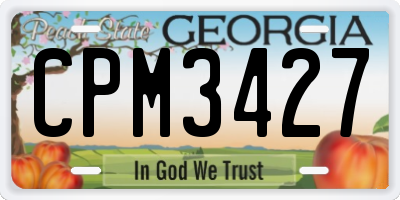 GA license plate CPM3427