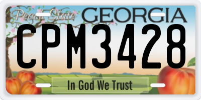 GA license plate CPM3428