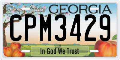 GA license plate CPM3429